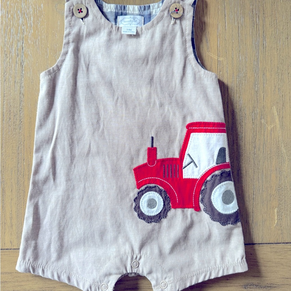 Size 3-6 months baby boy romper by Mud Pie